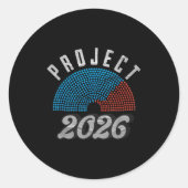 Project 2026 Tee Shirt Runder Aufkleber (Vorderseite)
