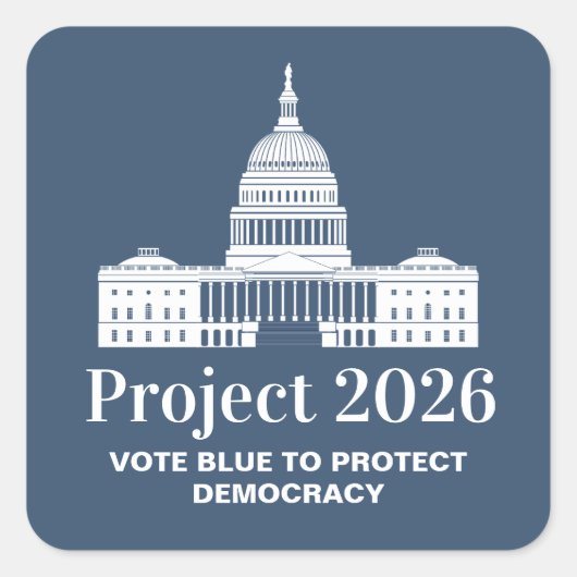 Project 2026 Vote for Democracy Quadratischer Aufkleber (Vorderseite)