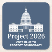 Project 2026 Vote for Democracy Rechteckiger Pappuntersetzer (Vorderseite)