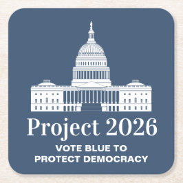 Project 2026 Vote for Democracy Rechteckiger Pappuntersetzer