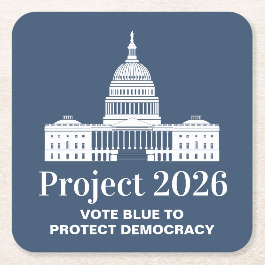 Project 2026 Vote for Democracy Rechteckiger Pappuntersetzer (Vorderseite)