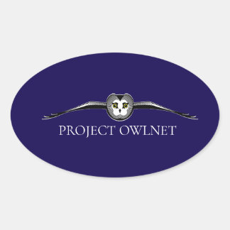 Project Owlnet Oval Aufkleber