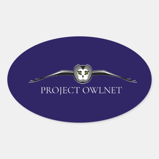 Project Owlnet Oval Aufkleber (Vorderseite)
