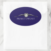 Project Owlnet Oval Aufkleber (Tasche)
