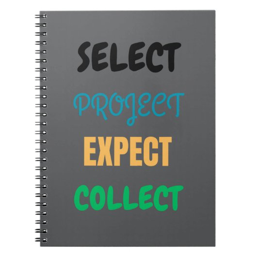 Project Select Expect Collect Spirect Notebook Notizblock (Vorderseite)