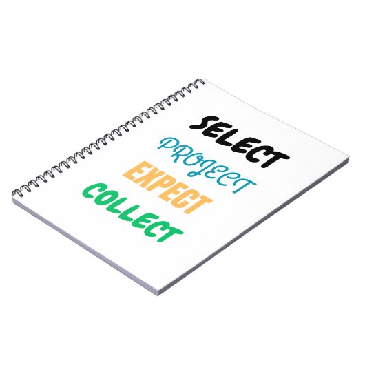 Project Select Expect Collect Spirect Notebook Notizblock (Linke Seite)