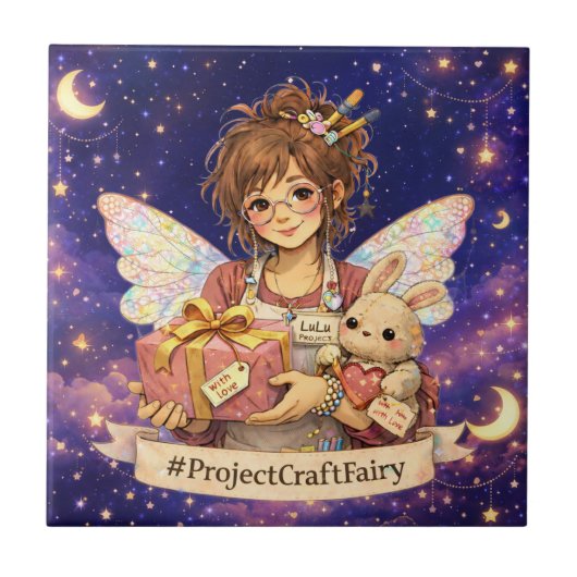 #ProjectCraftFairy Nachtmodus Keramik-Untersetzer Fliese (Vorderseite)