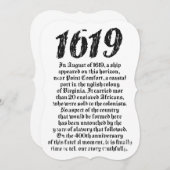 Projekt 1619 Etablierte American Black History Einladung (Vorne/Hinten)