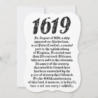 Projekt 1619 Etablierte American Black History Einladung