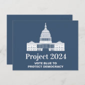 Projekt 2024 Abstimmung für Demokratie Postkarte (Vorne/Hinten)