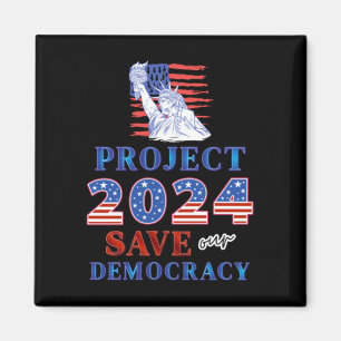 Projekt 2024 Rette Unsere Demokratie Magnet