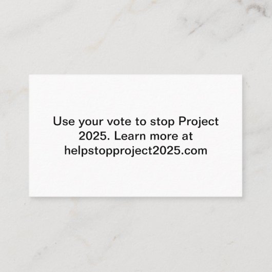 Projekt 2025 anhalten - Blau wählen Visitenkarte (Rückseite)