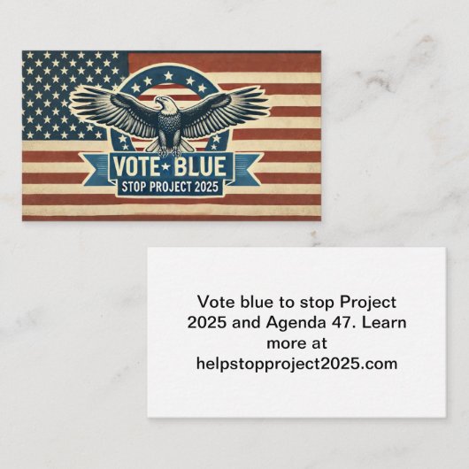 Projekt 2025 anhalten - Blau wählen Visitenkarte (Vorne/Hinten)