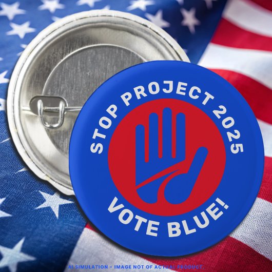 Projekt 2025 anhalten Blue Kamala Harris/Tim Walz Button