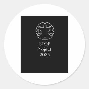Projekt 2025 anhalten Graphic Runder Aufkleber