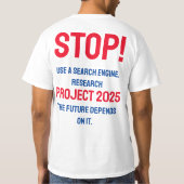 Projekt 2025 anhalten T-Shirt (Rückseite)