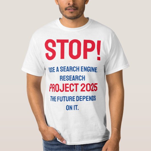 Projekt 2025 anhalten T-Shirt (Vorderseite)