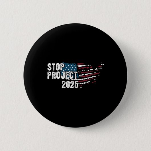 Projekt 2025 Anti Trump American Flag Button (Vorderseite)