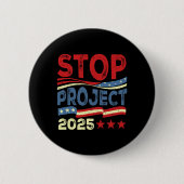 Projekt 2025 Anti Trump USA Flagge Politische Frau Button (Vorderseite)