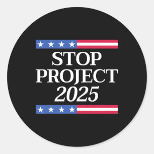 Projekt 2025 Anti Trump USA Flagge Politische Frau Runder Aufkleber