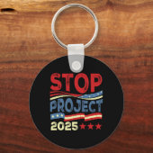 Projekt 2025 Anti Trump USA Flagge Politische Frau Schlüsselanhänger (Vorderseite)