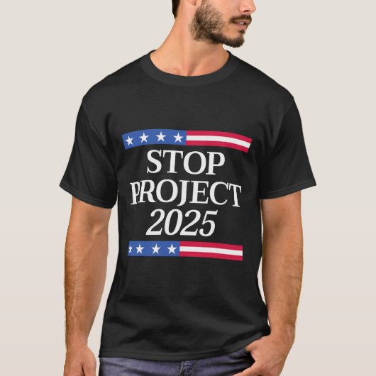 Projekt 2025 Anti Trump USA Flagge Politische Frau T-Shirt (Vorderseite)