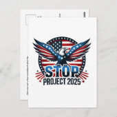 Projekt 2025 beenden - Abstimmung blau - Demokrati Postkarte (Vorne/Hinten)