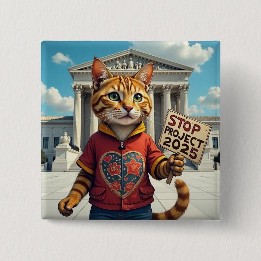 Projekt 2025 beenden Cat Design Button (Vorderseite)