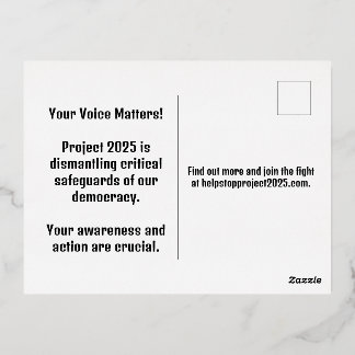 Projekt 2025 beenden - Demokratie verteidigen - Bl Folien Feiertagspostkarte
