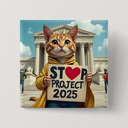 Projekt 2025 beenden Politische Katzengemeinschaft Button (Vorderseite)