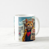 Projekt 2025 Cat Protester AI Art Kaffeetasse (VorderseiteRechts)