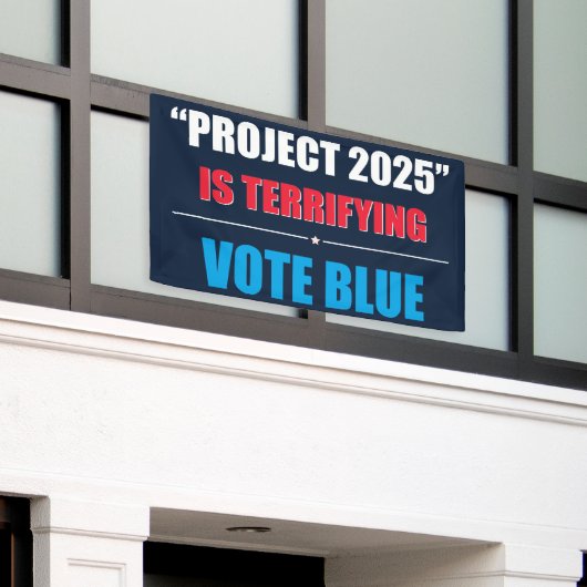 Projekt 2025 ist erschreckend - STIMME BLUE 2024 Banner (Äußeres Gebäude)