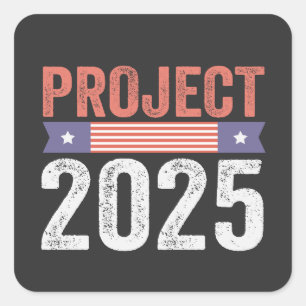 Projekt 2025 Trump American Patroitic T - Shirt Quadratischer Aufkleber