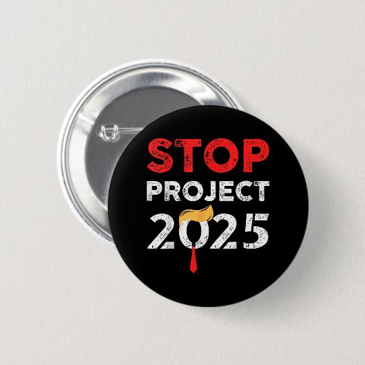 Projekt 2025 Trumps Projekt gegen Trump lustiges G Button (Vorne & Hinten)