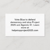 Projekt 2025 und Agenda 47 stoppen Visitenkarte (Rückseite)