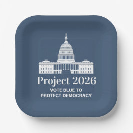 Projekt 2026 Stimme für die Demokratie Pappteller