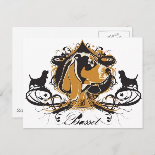 Projekt Dog Basset Hound Postkarte (Vorne/Hinten)