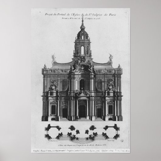 Projekt für die Kirche Saint-Sulpice Poster (Vorne)