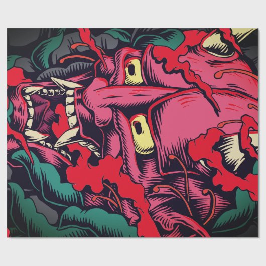 PROJEKT HALLOWEEN JAPANISCHEN DEVIL Wrapping Paper Geschenkpapier (Flach)