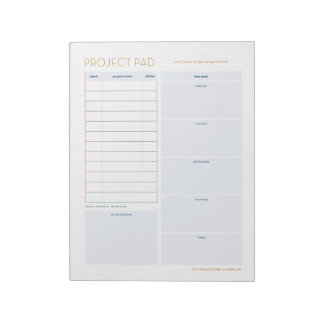 Projekt-Pad für Freiberufler Notizblock