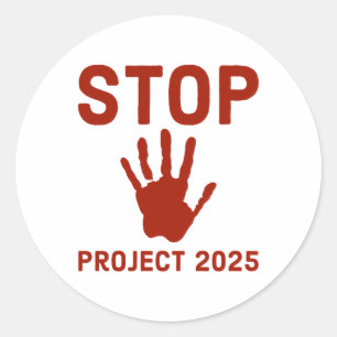 Projektierung 2025-Horror mit Handprint-Gesetz anh Runder Aufkleber