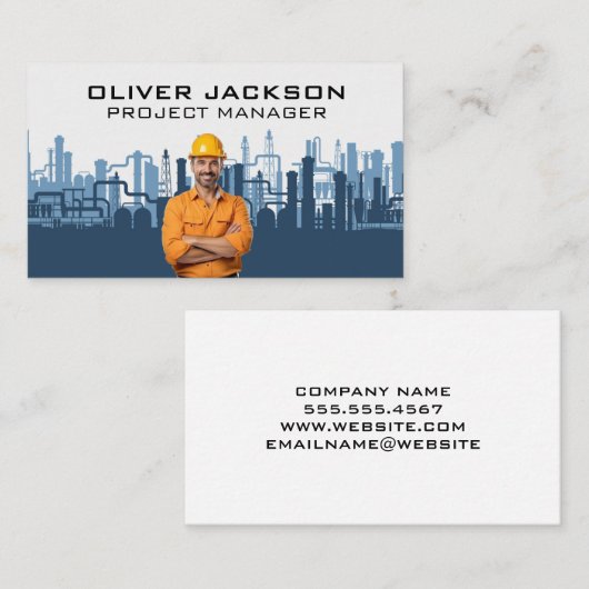 Projektleiter | Hintergrund der industriellen Raff Visitenkarte (Vorne/Hinten)