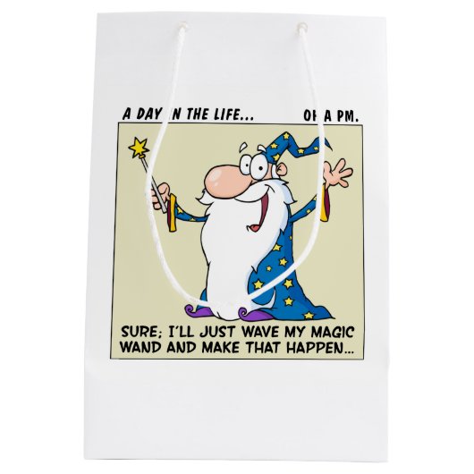 Projektleiter-magische Power Mittlere Geschenktüte (Rückseite)