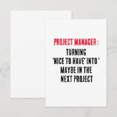 Projektleiter: 'nice to have' wird 'may dankeskarte (Vorne/Hinten)