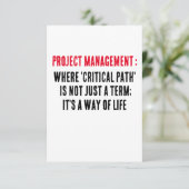 Projektmanagement, bei dem der "kritische Pfad" ni Dankeskarte (Stehend Vorderseite)