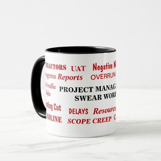 Projektmanagement Swear Words Funny Team Geschenk Tasse (Vorderseite Links)