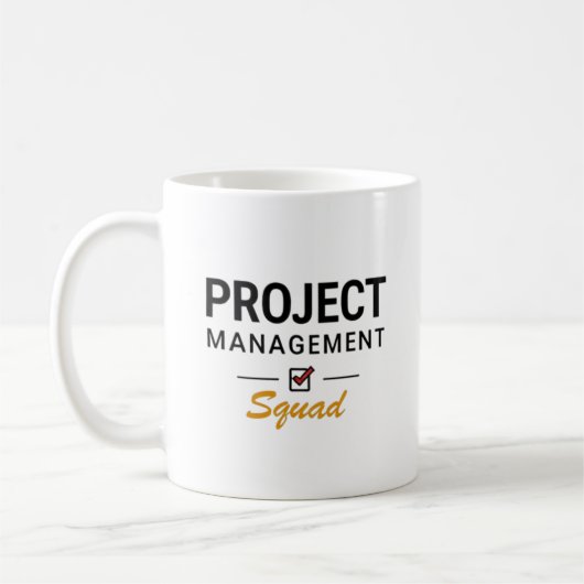Projektmanagement-Team – Bold Office Kaffeetasse (Links)