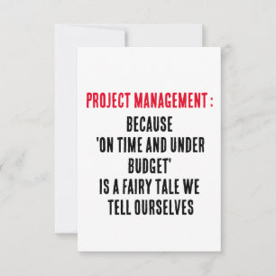 Projektmanagement Weil "pünktlich und unter budg Dankeskarte