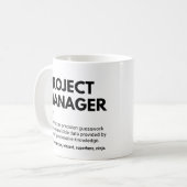 Projektmanager Funny Work Sprichwort Kaffeetasse (Vorderseite Links)