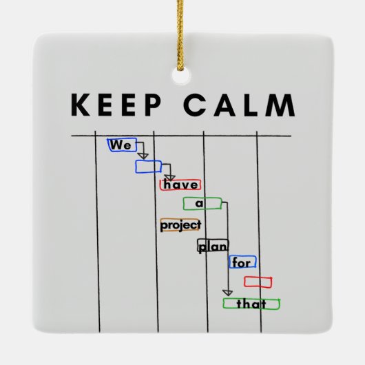 Projektmanager Gantt Behalte Calm Keramikornament (Rückseite)